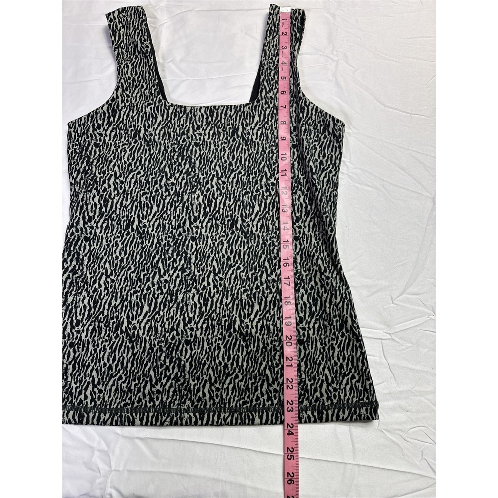 VARLEY Size Large Beige Black Animal Print Tank Athletic Top Built In Bra Zebra - Picture 6 of 8